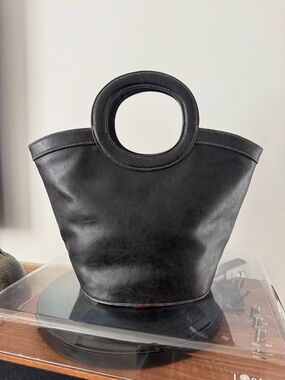 Aldo Black Round-Handle Mini Tote